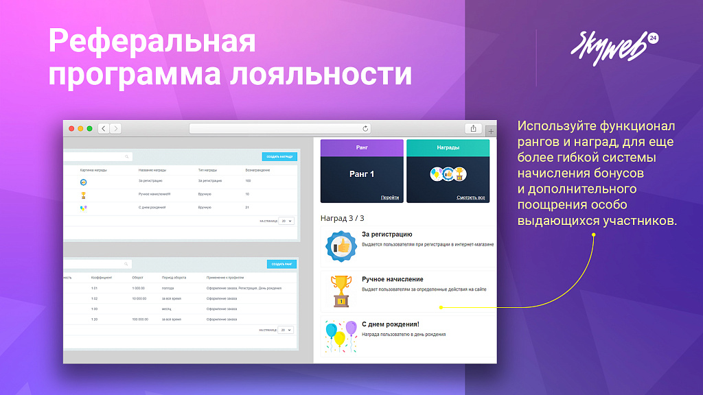 5в1: Программа лояльности, реферальная система, кэшбэк сервис, оплата бонусами и вывод баллов
