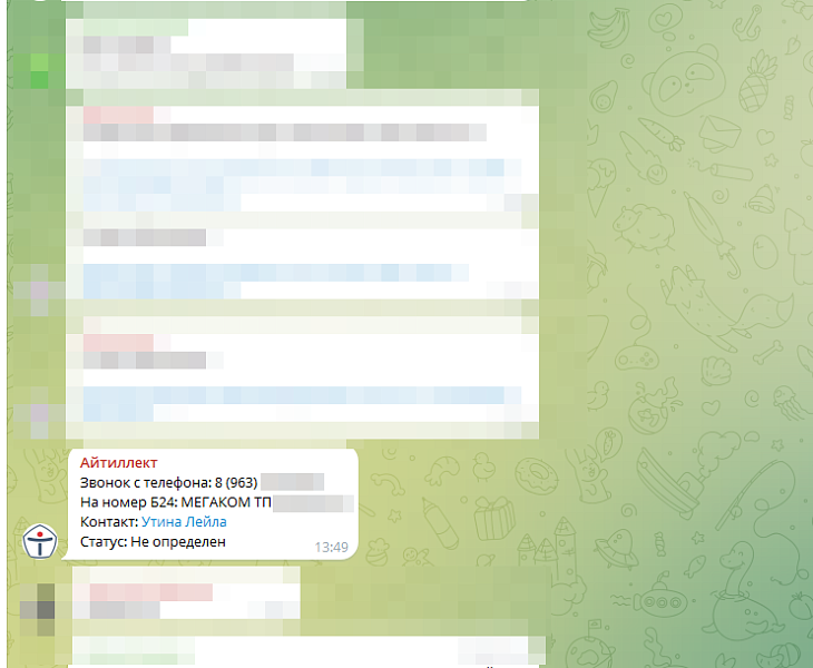 Сообщения о пропущенных вызовах в Битрикс24 Телеграм