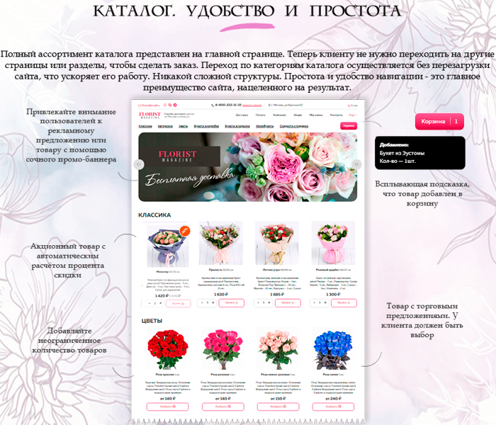 Florist: доставка цветов,подарков,магазин цветы на Старте