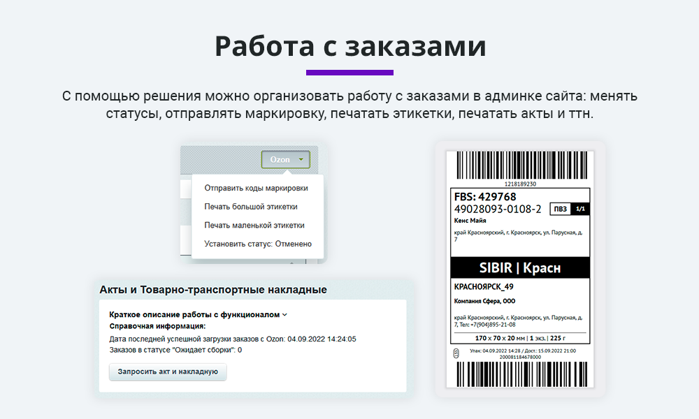 Интеграция с Ozon (Озон) по API. Цены, остатки, заказы, статусы, акты