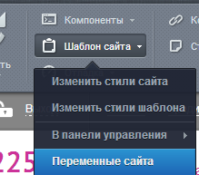 Переменные сайта