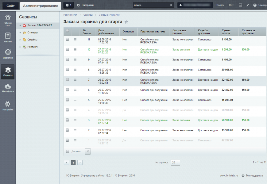Корзина StartСart для редакции “Старт”.