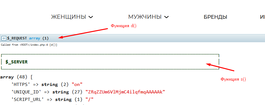 Отладчик KintMax (debuger). d(), s(), ds(), ss(), dp() вместо var_dump, var_export, print_r, pre