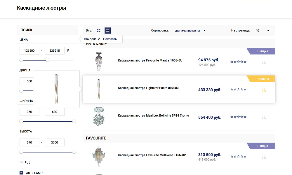 ОТРАСЛЕВОЙ ИНТЕРНЕТ-МАГАЗИН ОСВЕЩЕНИЯ И ТОВАРОВ ДЛЯ СВЕТА «LUSTER-MARKET 2.0»