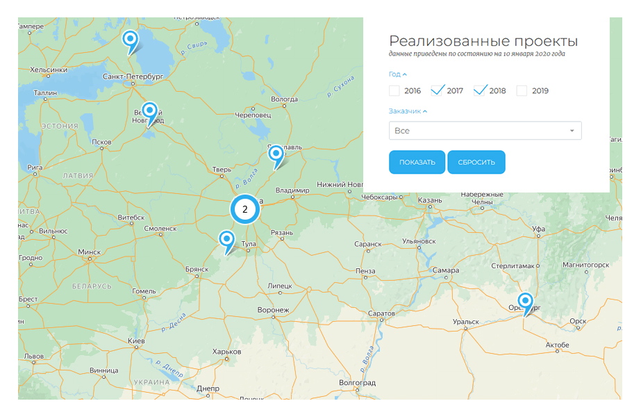 whatAsoft: Яндекс.карта объектов инфоблока