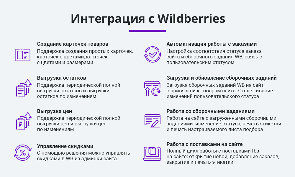 Интеграция с Wildberries (Вайлдберриз) по API. Карточки товара, остатки, цены, заказы, поставки