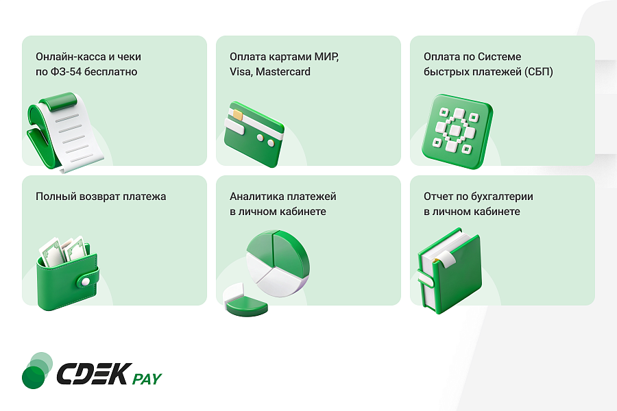 Интернет-эквайринг CDEK Pay — прием платежей на сайте, онлайн-касса бесплатно