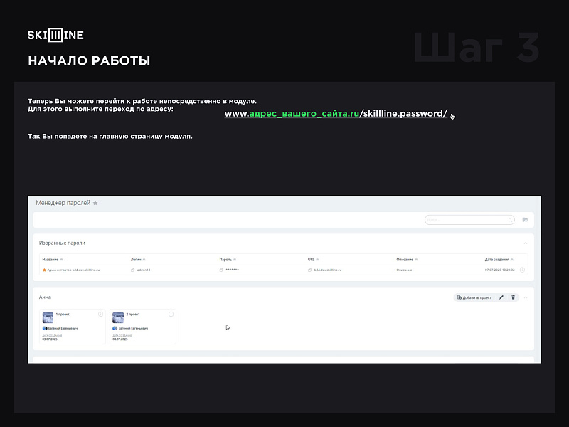 Skillline - менеджер паролей