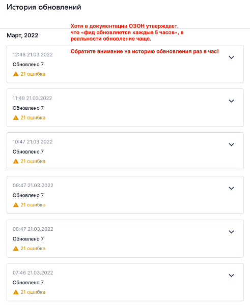 WBS24: Обновление остатков и цен на OZON (ОЗОН) через фид