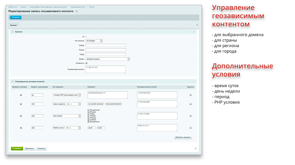 Ammina. Регионы (филиалы и представительства). Мультирегиональность на доменах и URL адресах