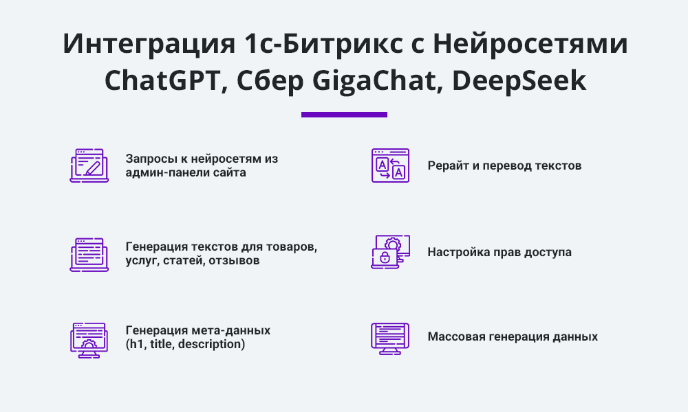 Интеграция с ChatGPT, Сбер GigaChat, DeepSeek. Массовая генерация контента с помощью нейросетей
