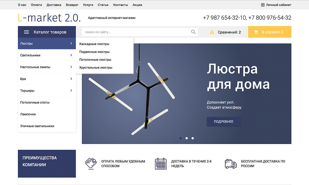 ОТРАСЛЕВОЙ ИНТЕРНЕТ-МАГАЗИН ОСВЕЩЕНИЯ И ТОВАРОВ ДЛЯ СВЕТА «LUSTER-MARKET 2.0»