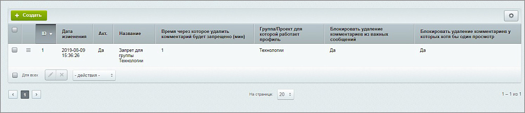 Контроль комментариев