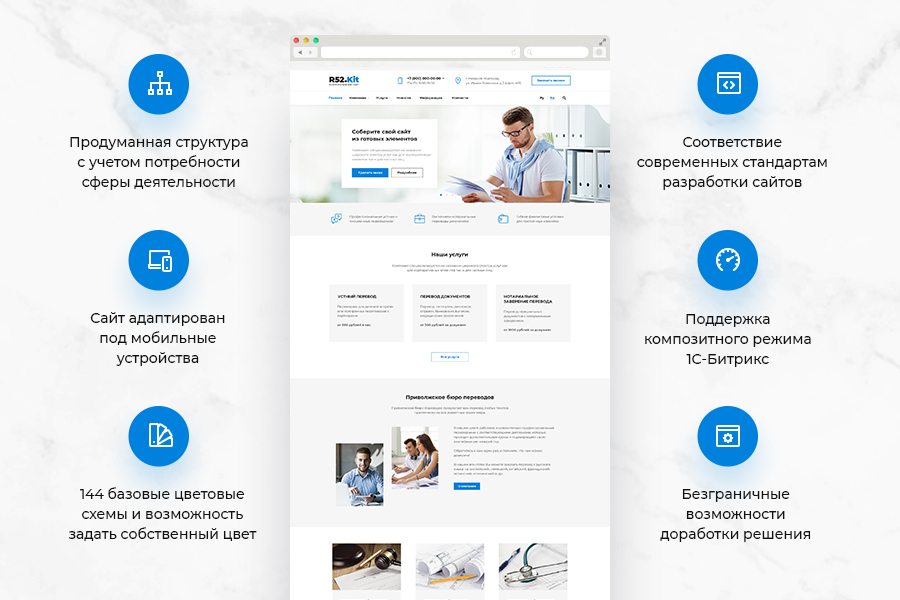 Бюро переводов - корпоративный сайт